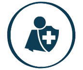 Man with medical shield Icon